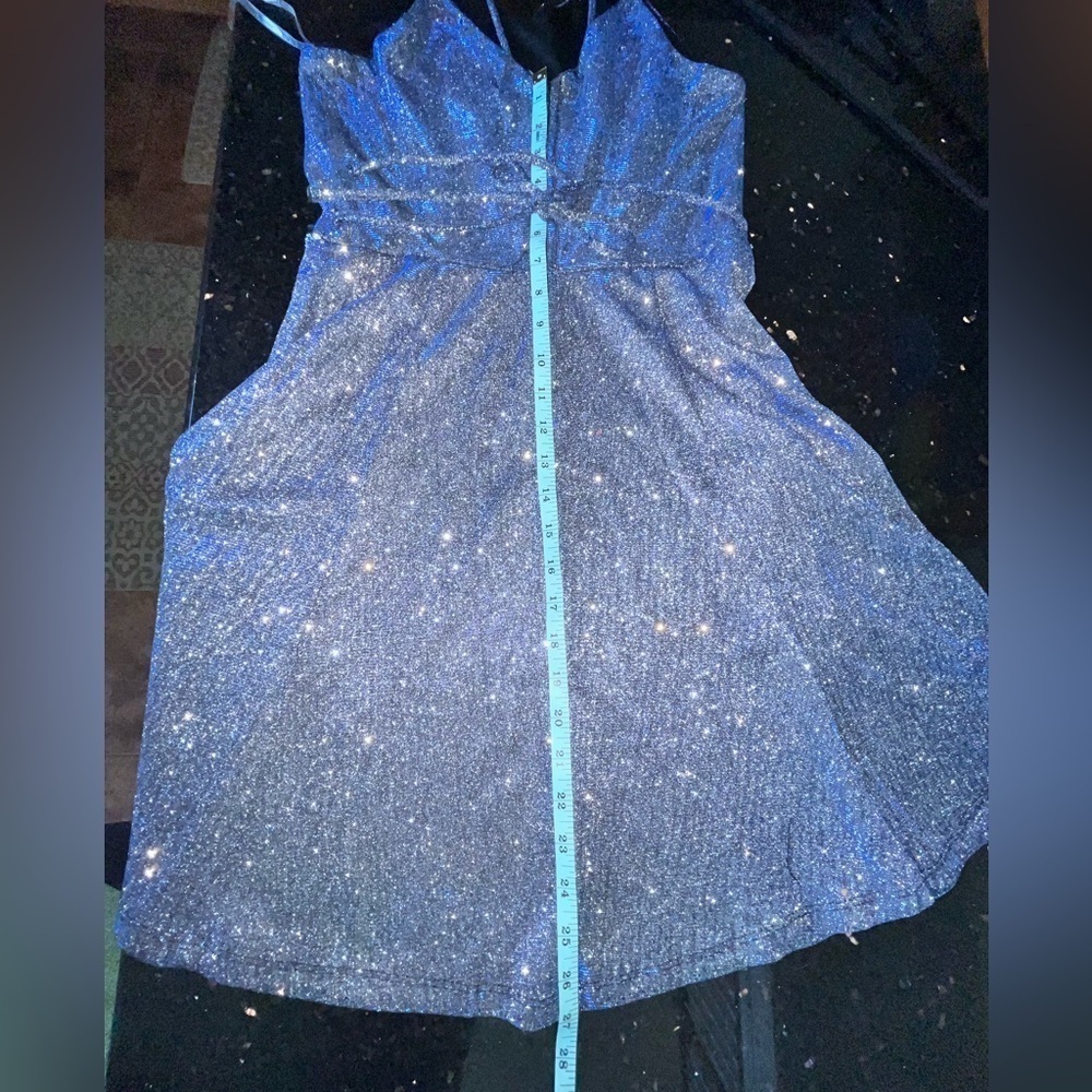 Speechless kids blue glitter dress with rhinestones waist - Picture 15 of 15